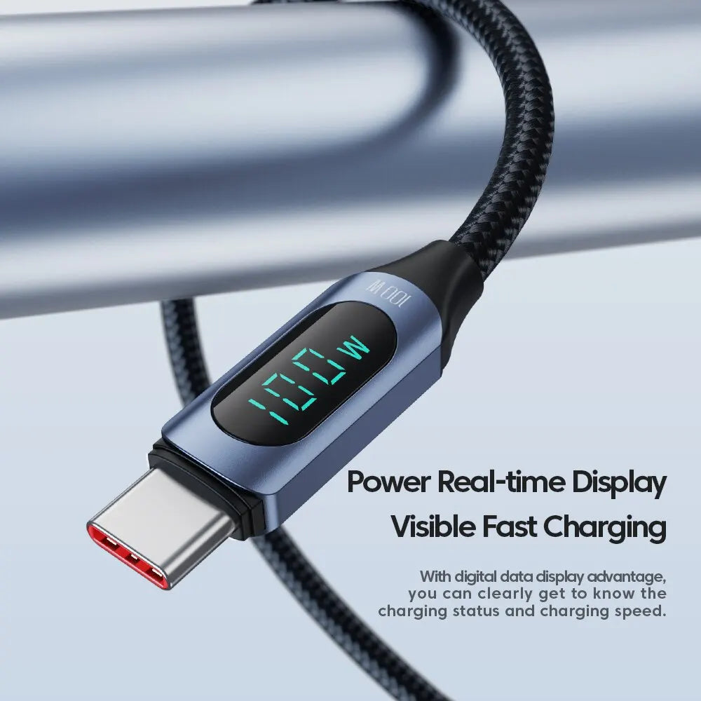 Babizone™ Câble USB-C vers USB-C 100W | Charge Rapide PD & Affichage Numérique