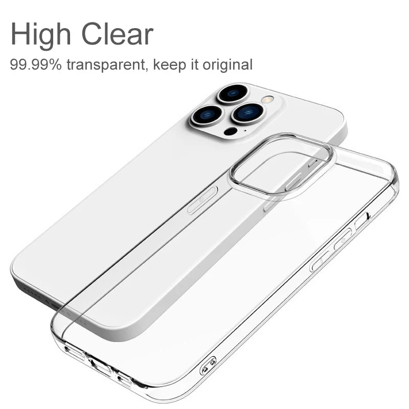 Babizone™ Coque Ultra-Fine en Silicone Transparent | Protection Discrète pour iPhone 5 à iPhone 15 Pro Max